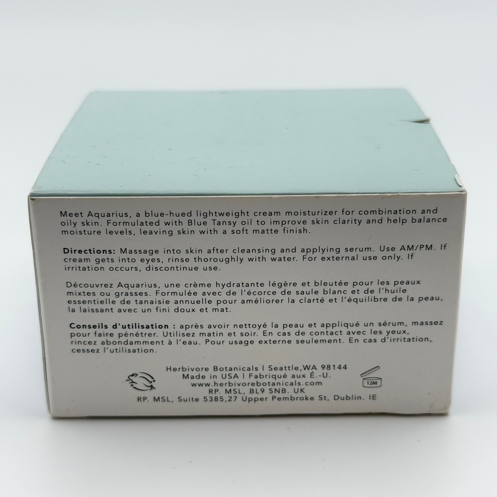 Herbivore Aquarius Pore Purifying Clarity Cream Blue Tansy BHA Moisturizer 50mL - Picture 13 of 16